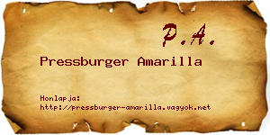 Pressburger Amarilla névjegykártya